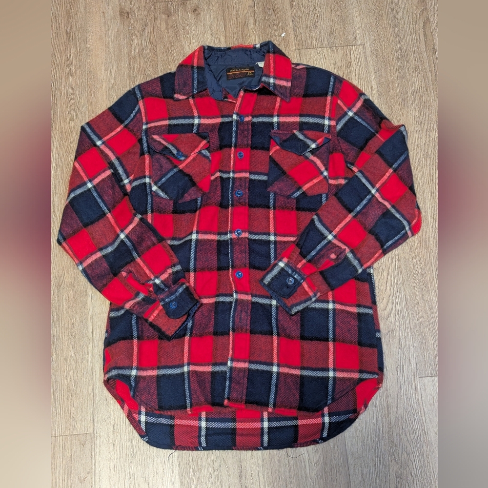 Women's Vintage Plaid Flannel Shirt Size M